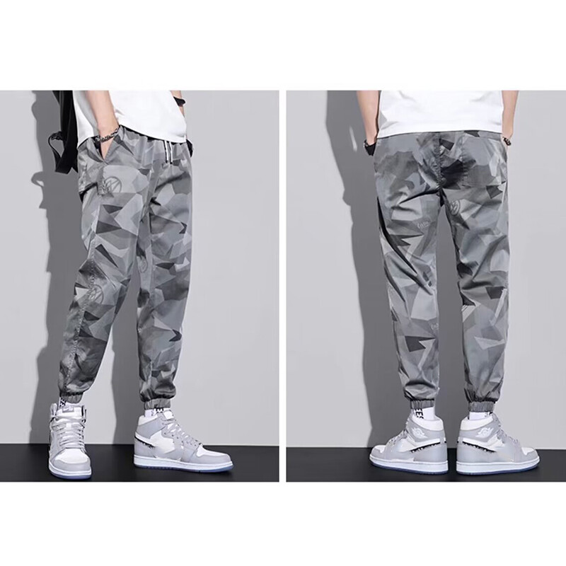 Pantaloni de alpinism pentru drumeții ușoare pentru bărbați Pantaloni pentru sport în aer liber, camuflaj, cu picioare largi, pantaloni casual de designer de stradă