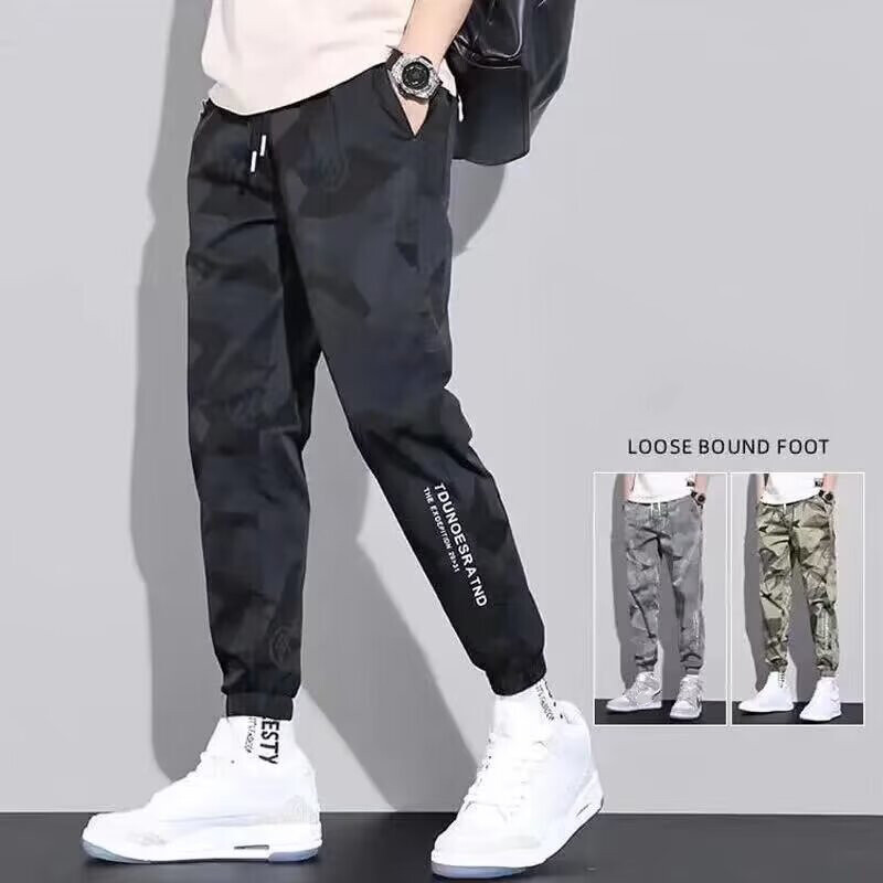 Pantaloni de alpinism pentru drumeții ușoare pentru bărbați Pantaloni pentru sport în aer liber, camuflaj, cu picioare largi, pantaloni casual de designer de stradă