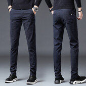 Ανδρικό νέο φθινοπωρινό βουρτσισμένο casual παντελόνι Κορεατικής μόδας Ευέλικτο αντιρυτιδικό χωρίς σίδηρο ίσιο λεπτό παντελόνι μονόχρωμο ανδρικό