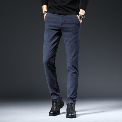 Ανδρικό νέο φθινοπωρινό βουρτσισμένο casual παντελόνι Κορεατικής μόδας Ευέλικτο αντιρυτιδικό χωρίς σίδηρο ίσιο λεπτό παντελόνι μονόχρωμο ανδρικό