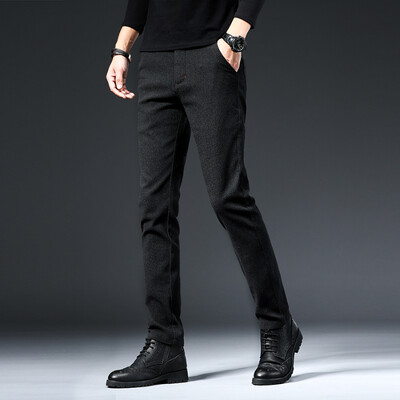 Ανδρικό νέο φθινοπωρινό βουρτσισμένο casual παντελόνι Κορεατικής μόδας Ευέλικτο αντιρυτιδικό χωρίς σίδηρο ίσιο λεπτό παντελόνι μονόχρωμο ανδρικό
