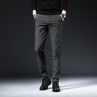 Ανδρικό νέο φθινοπωρινό βουρτσισμένο casual παντελόνι Κορεατικής μόδας Ευέλικτο αντιρυτιδικό χωρίς σίδηρο ίσιο λεπτό παντελόνι μονόχρωμο ανδρικό