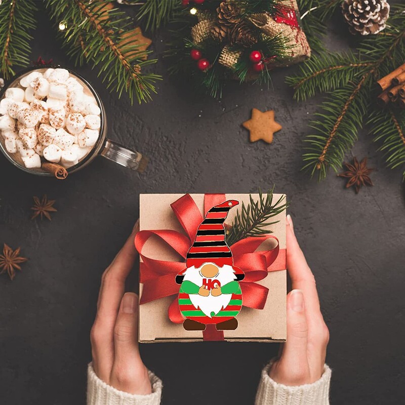 1 Σετ/8 ΤΜ Ημιτελή Χριστουγεννιάτικα Διακοσμητικά Ξύλινο νάνο Ξωτικό Κρεμαστό στολίδι Χριστουγεννιάτικο Δέντρο DIY Ζωγραφική Graffiti Παιδικά Δώρα