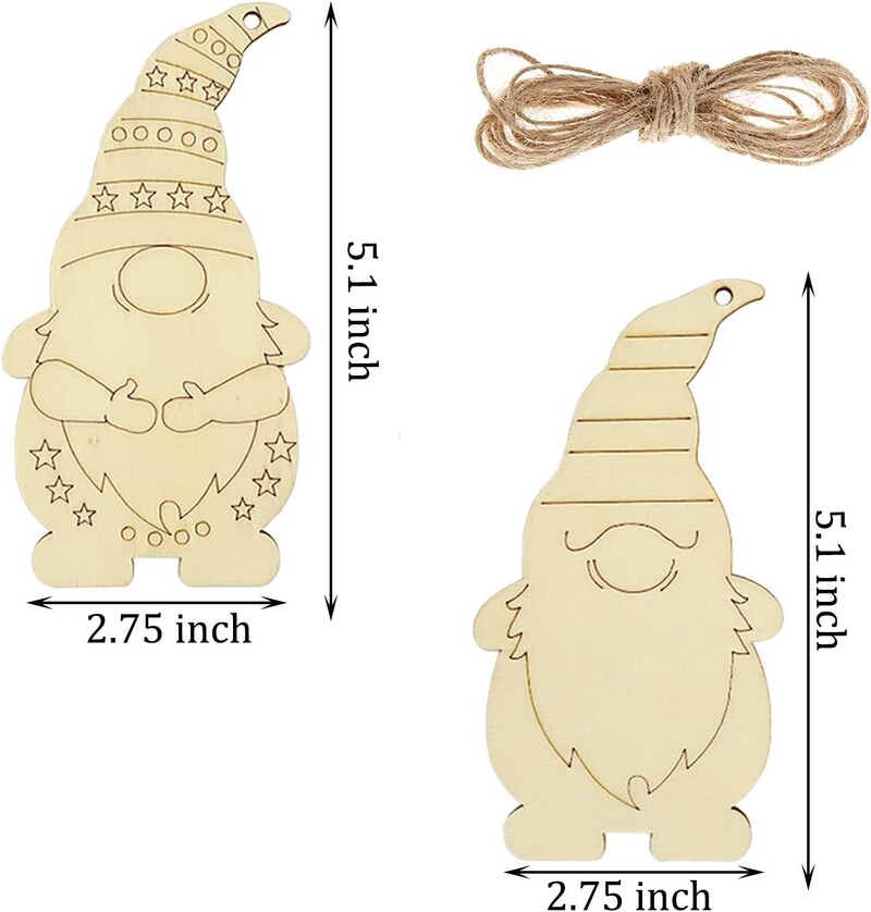 1 Σετ/8 ΤΜ Ημιτελή Χριστουγεννιάτικα Διακοσμητικά Ξύλινο νάνο Ξωτικό Κρεμαστό στολίδι Χριστουγεννιάτικο Δέντρο DIY Ζωγραφική Graffiti Παιδικά Δώρα