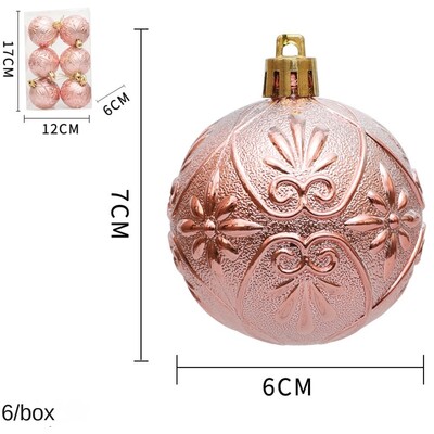 6 τεμάχια/Κουτί ηλεκτρολυμένη πλαστική μπάλα στολίδι Χριστουγεννιάτικου δέντρου DIY Χειροτεχνίες ζωγραφισμένες Πλαστικά Χριστουγεννιάτικα Δώρα Κουτιά Κρεμαστό κρεμαστό κόσμημα