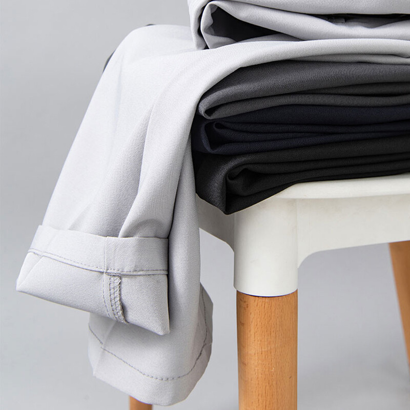 Νέο παντελόνι 2023 Slim Fit Nine Piece Suit για Ανδρικό καλοκαιρινό Ice Silk Nugget Sagging Straight Tube Παντελόνι Casual Μονόχρωμο Formal M