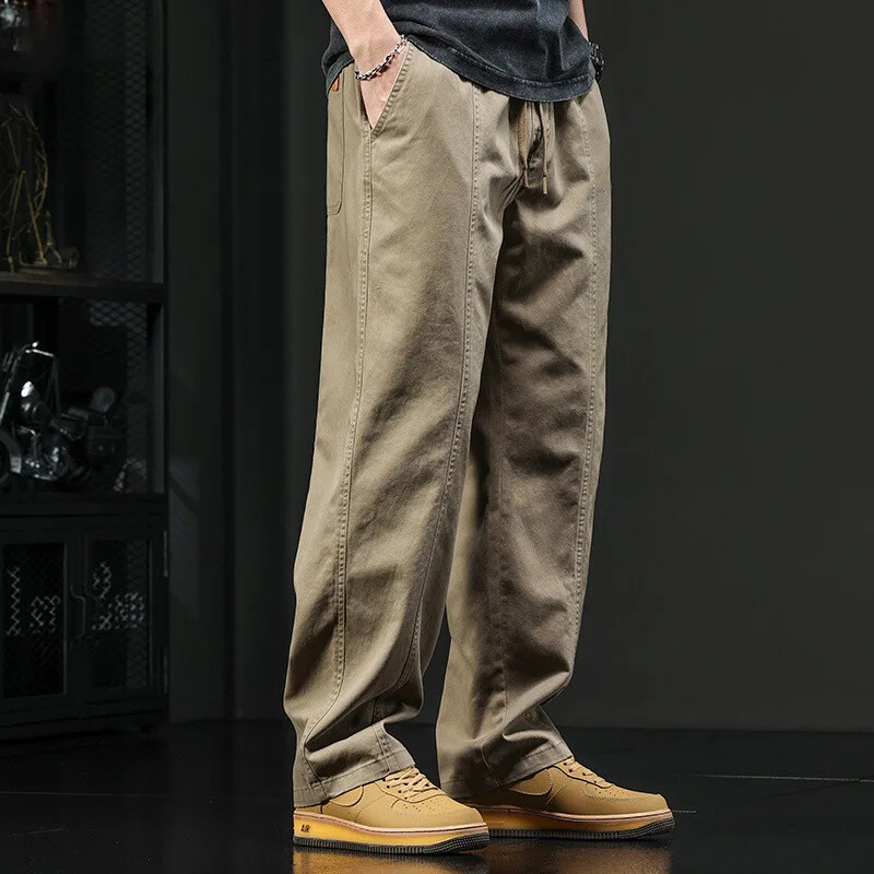 Pantaloni cargo vintage cu picioare drepte pentru bărbați Pantaloni casual Îmbrăcăminte exterioară versatilă pentru primăvară toamnă stil subțire de vară la modă