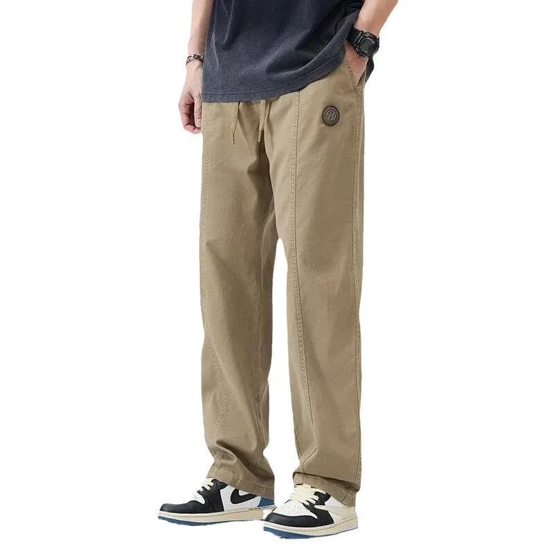 Pantaloni cargo vintage cu picioare drepte pentru bărbați Pantaloni casual Îmbrăcăminte exterioară versatilă pentru primăvară toamnă stil subțire de vară la modă