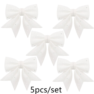 5 db/szett 14 cm-es csillogó masni karácsonyi díszek karácsonyfa medál dísz otthoni dekorációhoz Újévi buli barkács masni díszek