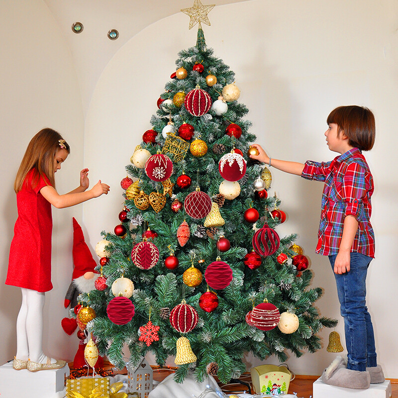 4db Piros plüss karácsonyi labda függő medálok díszek nagy karácsonyfa labdák dekorációk lakberendezés karácsonyi buli Navidad