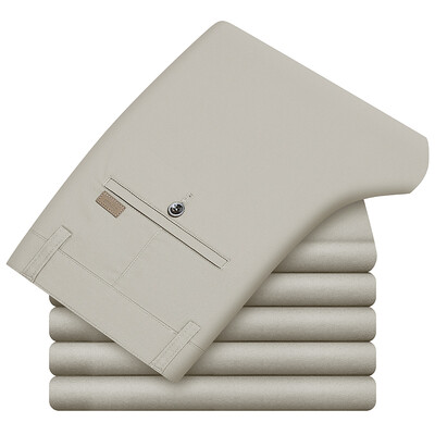 Ανδρικό φθινοπωρινό κλασικό στυλ Μπεζ επαγγελματικό ίσιο παντελόνι Casual Stretch Βαμβακερό ψηλόμεσο μασίφ παντελόνι μάρκας χακί πράσινο μαύρο