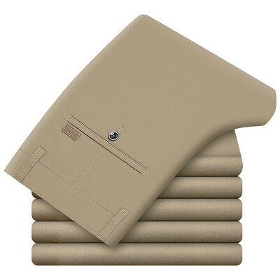 Ανδρικό φθινοπωρινό κλασικό στυλ Μπεζ επαγγελματικό ίσιο παντελόνι Casual Stretch Βαμβακερό ψηλόμεσο μασίφ παντελόνι μάρκας χακί πράσινο μαύρο