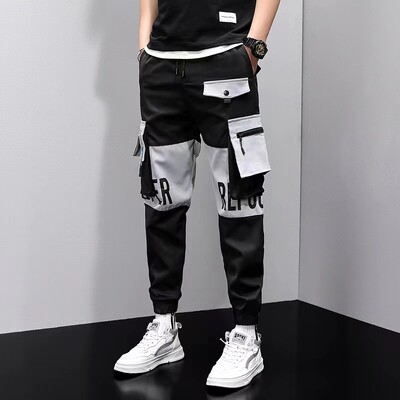 Pavasario/vasaros greitai džiūstančios kelnės Ice Silk Devynių taškų darbo kelnės Jaunimo vyriškos laisvalaikio kelnės