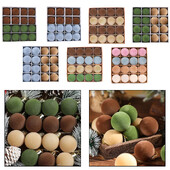 16 τμχ Χριστουγεννιάτικες μπάλες 2,4'' Βελούδινες υφασμάτινες βελούδινες μπάλες Στολίδι Μπεζ/Καφέ/Λευκό/Μπλε/Πράσινο Για Διακόσμηση Χριστουγεννιάτικου Πάρτυ