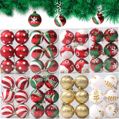 6/PCS Χριστουγεννιάτικες μπάλες ζωγραφισμένες με πράσινο χρυσό Πλαστικά Κρεμαστό κρεμαστό χριστουγεννιάτικο δέντρο Πρωτοχρονιάτικο Διακόσμηση πάρτι για το σπίτι Δώρα για φίλους