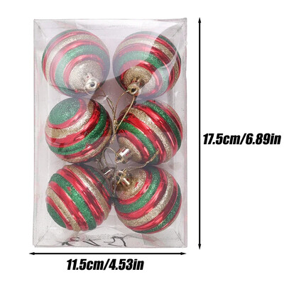 6/PCS Χριστουγεννιάτικες μπάλες ζωγραφισμένες με πράσινο χρυσό Πλαστικά Κρεμαστό κρεμαστό χριστουγεννιάτικο δέντρο Πρωτοχρονιάτικο Διακόσμηση πάρτι για το σπίτι Δώρα για φίλους