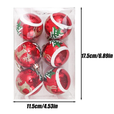 6/PCS Χριστουγεννιάτικες μπάλες ζωγραφισμένες με πράσινο χρυσό Πλαστικά Κρεμαστό κρεμαστό χριστουγεννιάτικο δέντρο Πρωτοχρονιάτικο Διακόσμηση πάρτι για το σπίτι Δώρα για φίλους