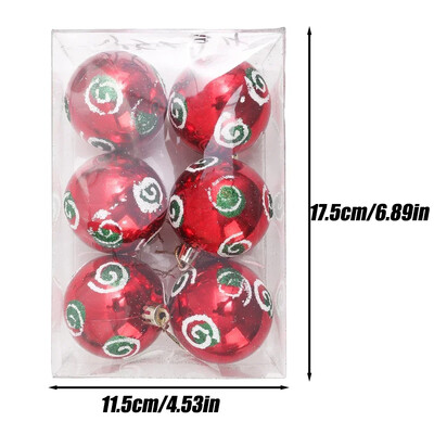 6/PCS Χριστουγεννιάτικες μπάλες ζωγραφισμένες με πράσινο χρυσό Πλαστικά Κρεμαστό κρεμαστό χριστουγεννιάτικο δέντρο Πρωτοχρονιάτικο Διακόσμηση πάρτι για το σπίτι Δώρα για φίλους