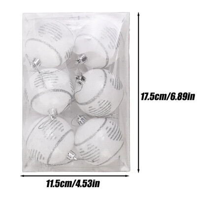 6/PCS Χριστουγεννιάτικες μπάλες ζωγραφισμένες με πράσινο χρυσό Πλαστικά Κρεμαστό κρεμαστό χριστουγεννιάτικο δέντρο Πρωτοχρονιάτικο Διακόσμηση πάρτι για το σπίτι Δώρα για φίλους