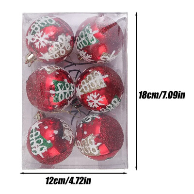 6/PCS Χριστουγεννιάτικες μπάλες ζωγραφισμένες με πράσινο χρυσό Πλαστικά Κρεμαστό κρεμαστό χριστουγεννιάτικο δέντρο Πρωτοχρονιάτικο Διακόσμηση πάρτι για το σπίτι Δώρα για φίλους