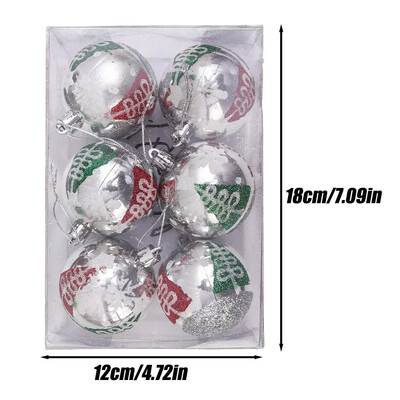 6/PCS Χριστουγεννιάτικες μπάλες ζωγραφισμένες με πράσινο χρυσό Πλαστικά Κρεμαστό κρεμαστό χριστουγεννιάτικο δέντρο Πρωτοχρονιάτικο Διακόσμηση πάρτι για το σπίτι Δώρα για φίλους