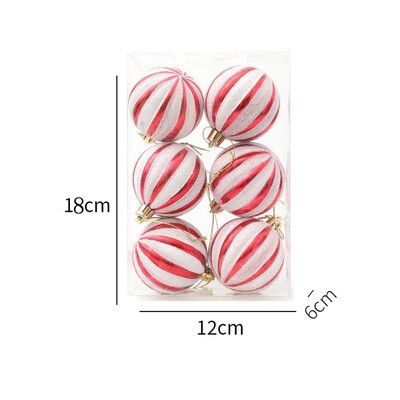 6/PCS Χριστουγεννιάτικες μπάλες ζωγραφισμένες με πράσινο χρυσό Πλαστικά Κρεμαστό κρεμαστό χριστουγεννιάτικο δέντρο Πρωτοχρονιάτικο Διακόσμηση πάρτι για το σπίτι Δώρα για φίλους