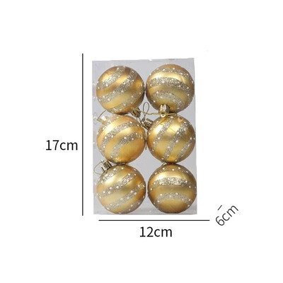6/PCS Χριστουγεννιάτικες μπάλες ζωγραφισμένες με πράσινο χρυσό Πλαστικά Κρεμαστό κρεμαστό χριστουγεννιάτικο δέντρο Πρωτοχρονιάτικο Διακόσμηση πάρτι για το σπίτι Δώρα για φίλους