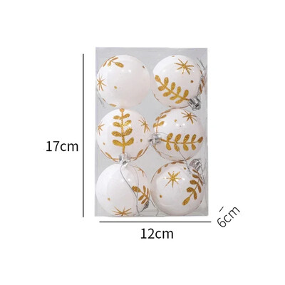 6/PCS Χριστουγεννιάτικες μπάλες ζωγραφισμένες με πράσινο χρυσό Πλαστικά Κρεμαστό κρεμαστό χριστουγεννιάτικο δέντρο Πρωτοχρονιάτικο Διακόσμηση πάρτι για το σπίτι Δώρα για φίλους