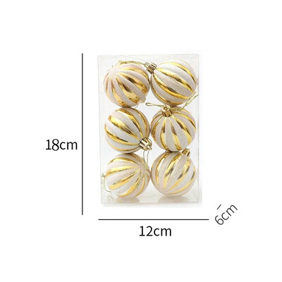 6/PCS Χριστουγεννιάτικες μπάλες ζωγραφισμένες με πράσινο χρυσό Πλαστικά Κρεμαστό κρεμαστό χριστουγεννιάτικο δέντρο Πρωτοχρονιάτικο Διακόσμηση πάρτι για το σπίτι Δώρα για φίλους