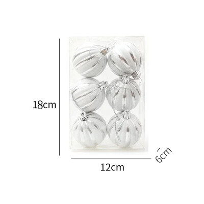 6/PCS Χριστουγεννιάτικες μπάλες ζωγραφισμένες με πράσινο χρυσό Πλαστικά Κρεμαστό κρεμαστό χριστουγεννιάτικο δέντρο Πρωτοχρονιάτικο Διακόσμηση πάρτι για το σπίτι Δώρα για φίλους