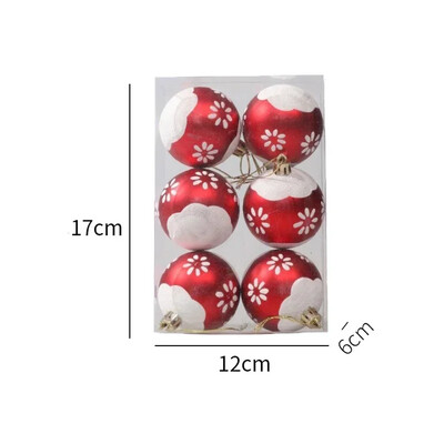 6/PCS Χριστουγεννιάτικες μπάλες ζωγραφισμένες με πράσινο χρυσό Πλαστικά Κρεμαστό κρεμαστό χριστουγεννιάτικο δέντρο Πρωτοχρονιάτικο Διακόσμηση πάρτι για το σπίτι Δώρα για φίλους