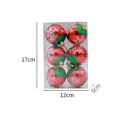 6/PCS Χριστουγεννιάτικες μπάλες ζωγραφισμένες με πράσινο χρυσό Πλαστικά Κρεμαστό κρεμαστό χριστουγεννιάτικο δέντρο Πρωτοχρονιάτικο Διακόσμηση πάρτι για το σπίτι Δώρα για φίλους