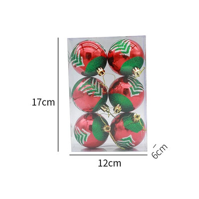 6/PCS Χριστουγεννιάτικες μπάλες ζωγραφισμένες με πράσινο χρυσό Πλαστικά Κρεμαστό κρεμαστό χριστουγεννιάτικο δέντρο Πρωτοχρονιάτικο Διακόσμηση πάρτι για το σπίτι Δώρα για φίλους