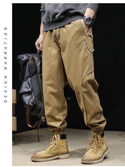 Ανδρικό παντελόνι Cargo Casual Hip Hop Hit Χρώμα με πολλές τσέπες Παντελόνια Streetwear Κορδέλες Techwear Φούτερ μεγάλου μεγέθους