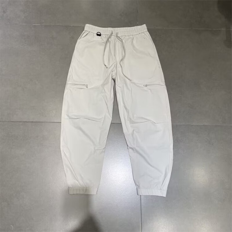 Moda de toamnă, îmbrăcăminte funcțională de lucru în aer liber, pantaloni ocazionali pentru bărbați, noi, simpli, de culoare solidă, cu legături la picioare, pantaloni frumoși