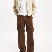 Vīriešu modernas velveta bikses brīvas, taisnas kājas ikdienišķas daudzkabatu bikses japāņu stila darba apģērbs High Street stila vīriešu