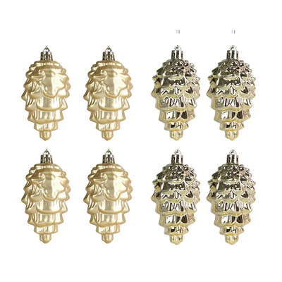 8τμχ Κρεμαστό Χριστουγεννιάτικο Δέντρο 9cm Γούρι Φωτεινό Ματ Χριστουγεννιάτικες Μπάλες Πλαστικά κουκουνάρια 2024 Χριστουγεννιάτικη διακόσμηση σπιτιού