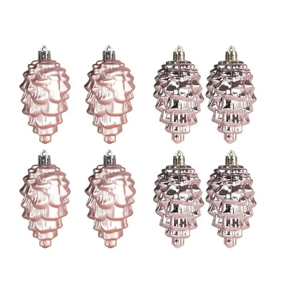 8τμχ Κρεμαστό Χριστουγεννιάτικο Δέντρο 9cm Γούρι Φωτεινό Ματ Χριστουγεννιάτικες Μπάλες Πλαστικά κουκουνάρια 2024 Χριστουγεννιάτικη διακόσμηση σπιτιού