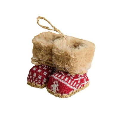 Cizme decorative de Crăciun Pandantiv Moale Plus/pânză Pantofi tricotati de Crăciun Ornament Cizme suspendate Forma