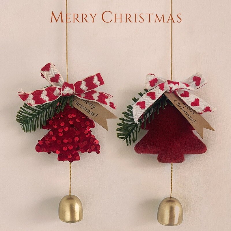 Pliušinė Kalėdų eglutė papuošti varpais Šiaurės stiliaus Kalėdų eglutės puošimas Kalėdos Pakabinamos Kalėdų Dovanos Kalėdų namų dekoravimas
