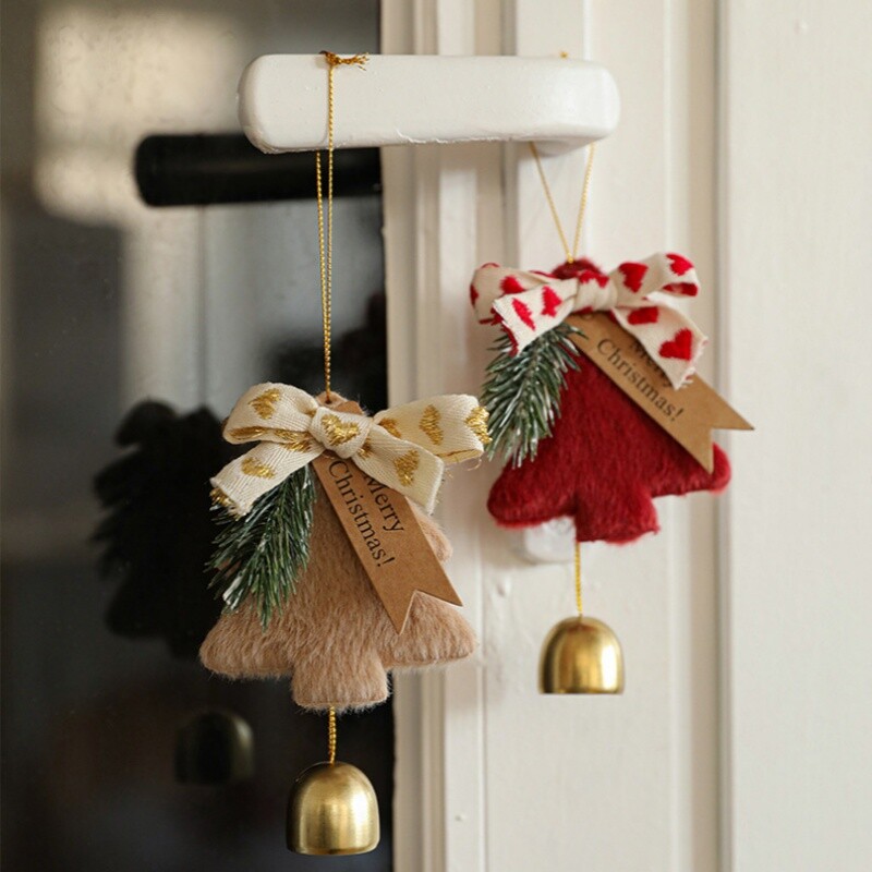 Pliušinė Kalėdų eglutė papuošti varpais Šiaurės stiliaus Kalėdų eglutės puošimas Kalėdos Pakabinamos Kalėdų Dovanos Kalėdų namų dekoravimas