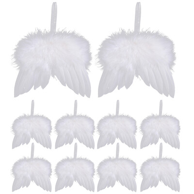 10 τμχ White Angel Mini Wings Διακόσμηση χριστουγεννιάτικου δέντρου Φτερά αγγέλου Κρεμαστά στολίδι γάμου Σκουπάκι για την ημέρα του Αγίου Βαλεντίνου Διακόσμηση γενεθλίων