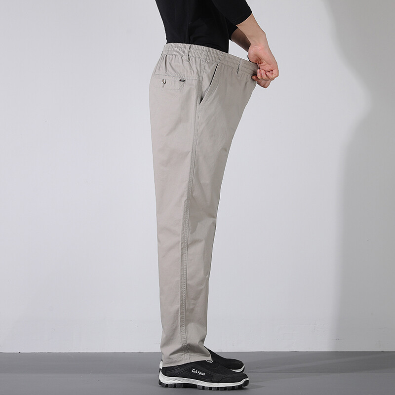 Ανοιξιάτικο φθινόπωρο Ανδρικά ρούχα με τσέπες με κουμπί ελαστικό ψηλόμεσο μοντέρνο casual ίσιο μολύβι Cargo παντελόνι Vintage παντελόνι