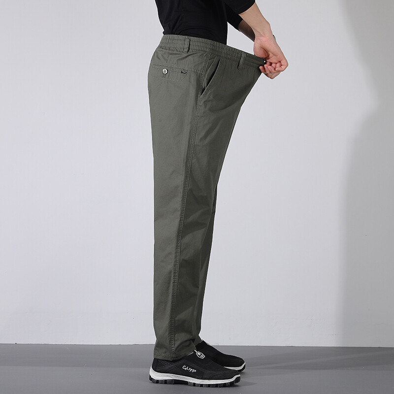 Ανοιξιάτικο φθινόπωρο Ανδρικά ρούχα με τσέπες με κουμπί ελαστικό ψηλόμεσο μοντέρνο casual ίσιο μολύβι Cargo παντελόνι Vintage παντελόνι