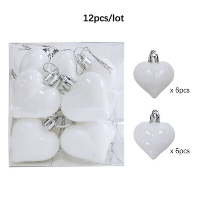 12 τμχ Love Heart Χριστουγεννιάτικες μπάλες Στολίδι Κόκκινο χρυσό Πλαστικές μπάλες Κρεμαστό Χριστουγεννιάτικο Δέντρο Κρεμαστό Διακόσμηση Χριστουγέννων 2024