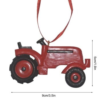 Тракторни орнаменти за коледно дърво Декорации от смола за ферма Висящи орнаменти за дърво Фермерска къща Коледен ваканционен домашен декор Доставки