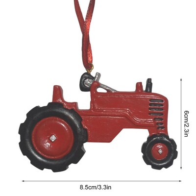 Traktoriaus papuošalai Kalėdų eglutei Derva Ūkio papuošalai Medžio kabantys papuošalai Sodybos Kalėdų atostogų namų dekoro reikmenys