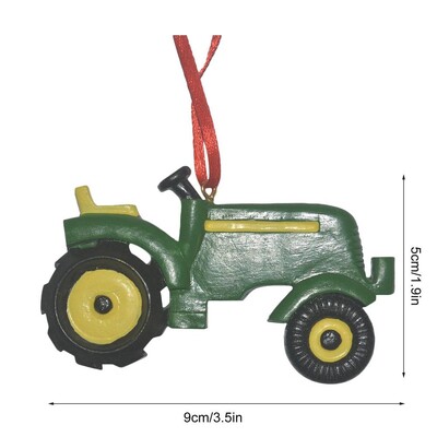 Traktoriaus papuošalai Kalėdų eglutei Derva Ūkio papuošalai Medžio kabantys papuošalai Sodybos Kalėdų atostogų namų dekoro reikmenys