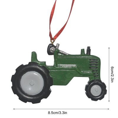 Traktoriaus papuošalai Kalėdų eglutei Derva Ūkio papuošalai Medžio kabantys papuošalai Sodybos Kalėdų atostogų namų dekoro reikmenys