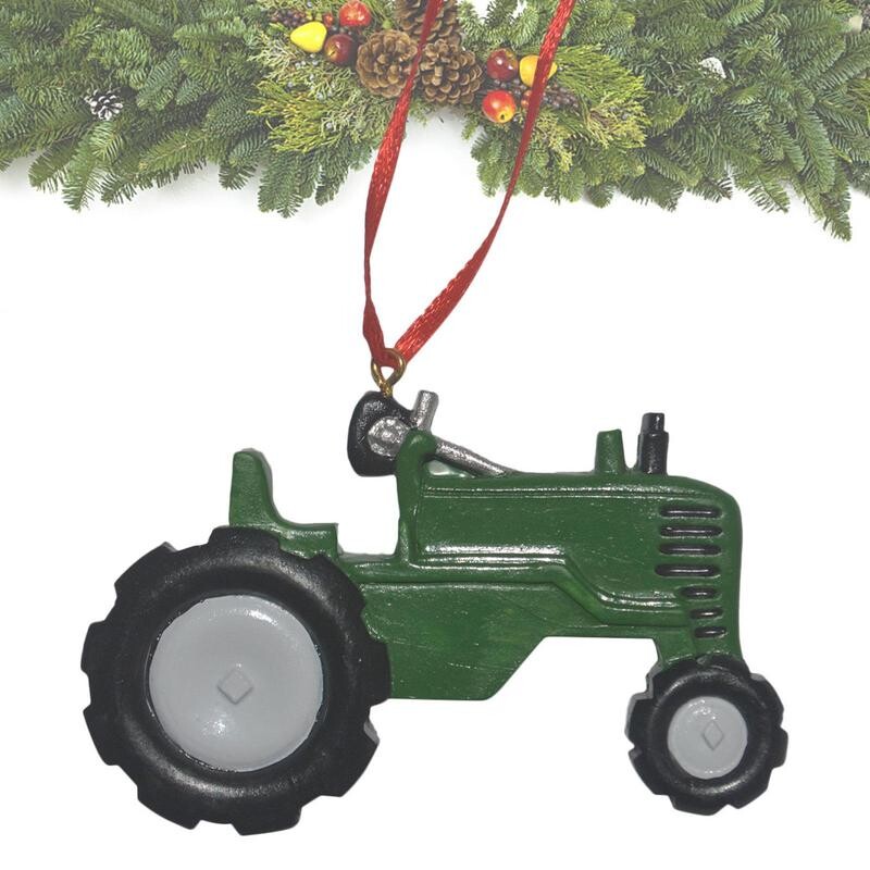 Traktoriaus papuošalai Kalėdų eglutei Derva Ūkio papuošalai Medžio kabantys papuošalai Sodybos Kalėdų atostogų namų dekoro reikmenys